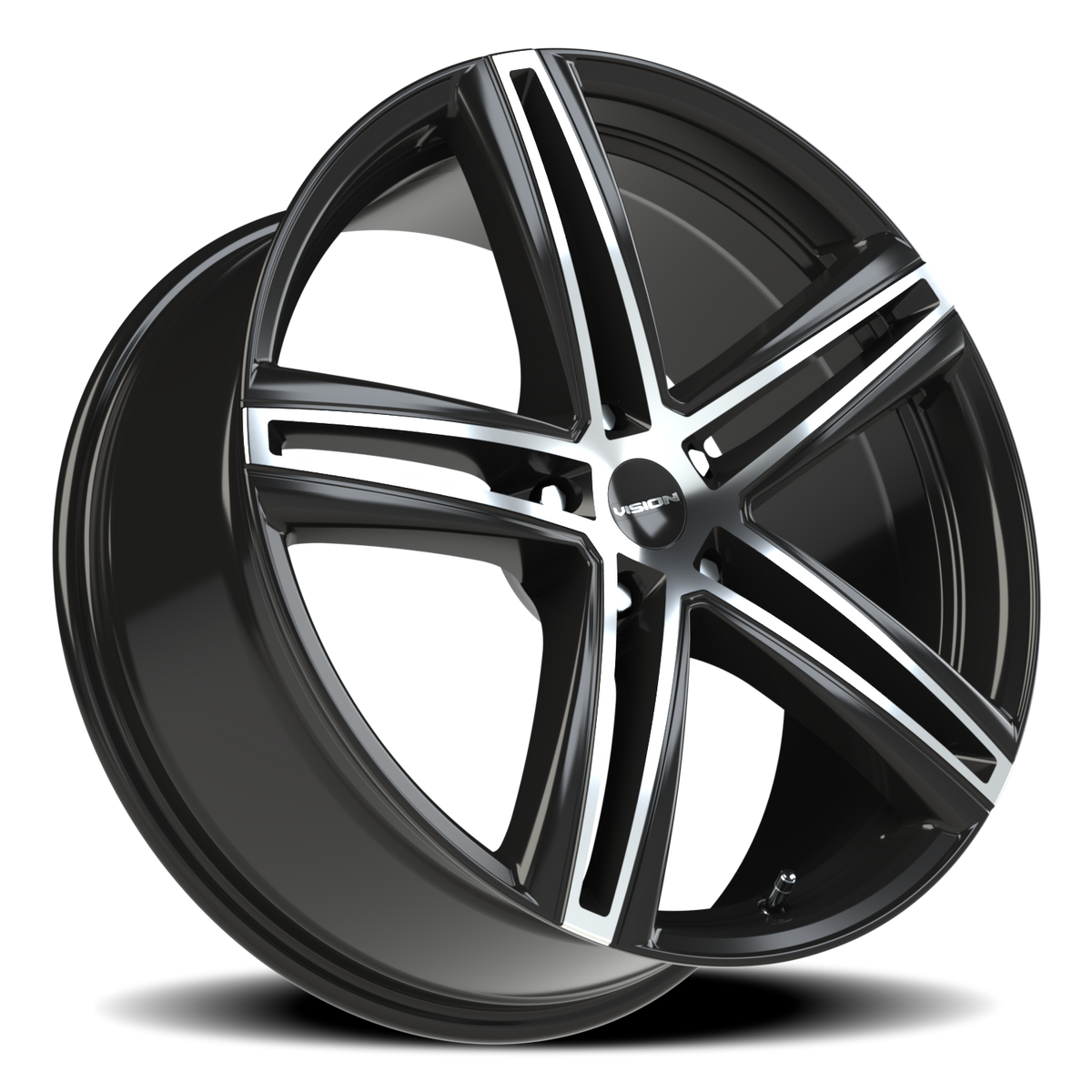 Vision Wheel 640 Gloss Black Machined Face 20x8.5 +40 5x114.3mm 73.1mm - Wheelwiz
