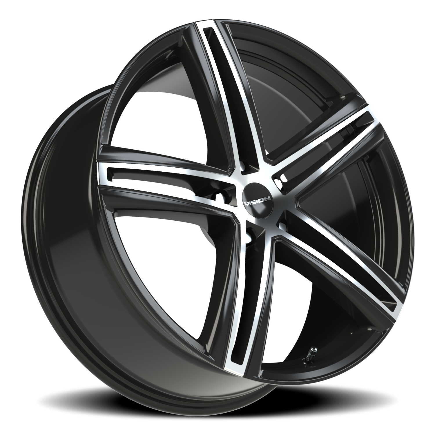 Vision Wheel 640 Gloss Black Machined Face 20x8.5 +40 5x114.3mm 73.1mm - Wheelwiz