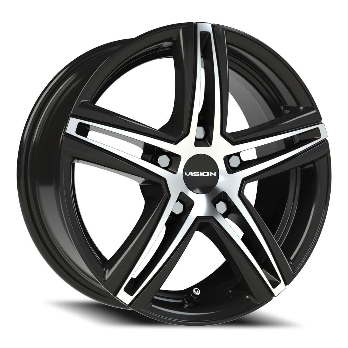 Vision Wheel 640 Gloss Black Machined Face 15x6.5 +38 5x100mm 73.1mm - Wheelwiz