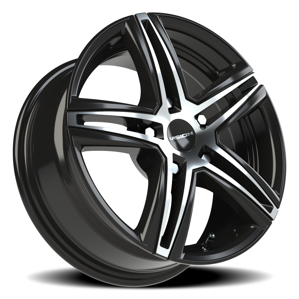 Vision Wheel 640 Gloss Black Machined Face 15x6.5 +38 5x100mm 73.1mm - Wheelwiz