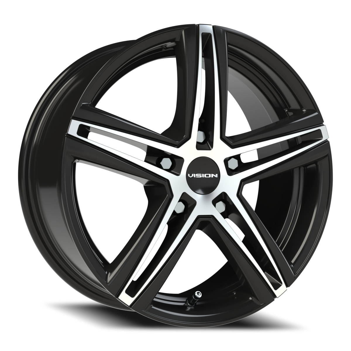 Vision Wheel 640 Gloss Black Machined Face 16x7 +38 5x100mm 73.1mm - Wheelwiz