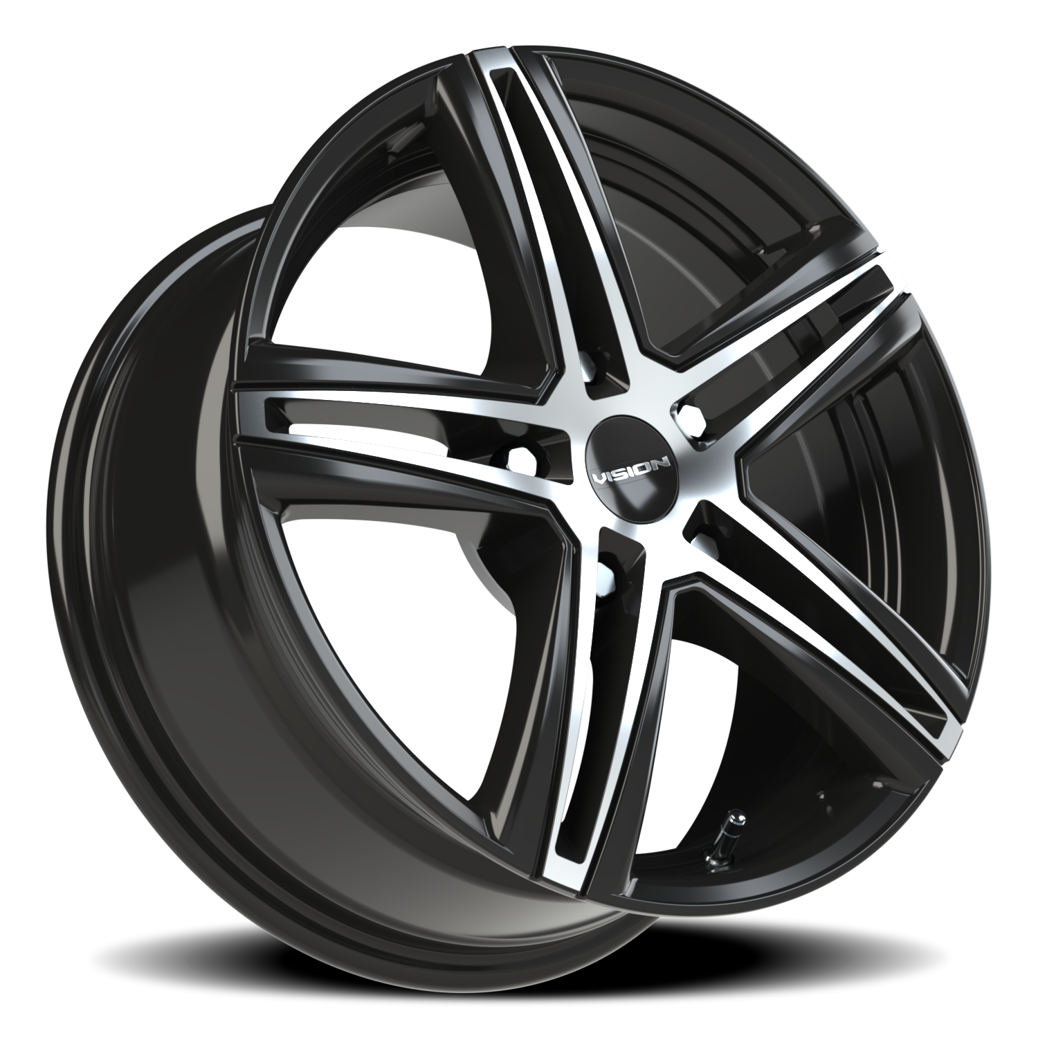 Vision Wheel 640 Gloss Black Machined Face 16x7 +40 5x114.3mm 73.1mm - Wheelwiz
