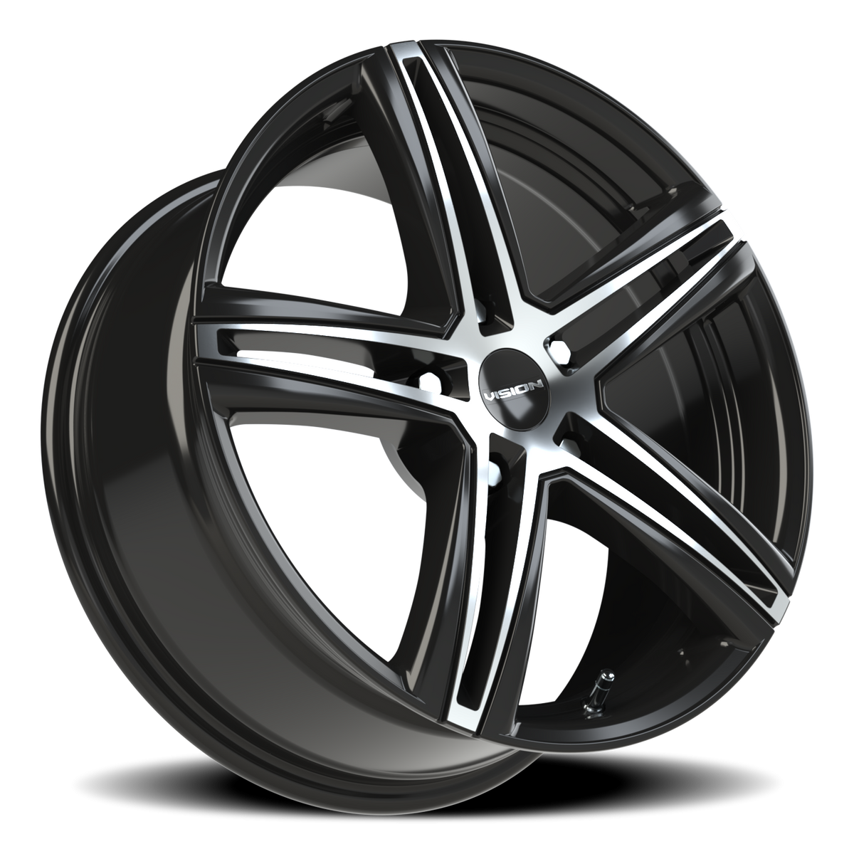 Vision Wheel 640 Gloss Black Machined Face 17x7.5 +40 5x110mm 73.1mm - Wheelwiz