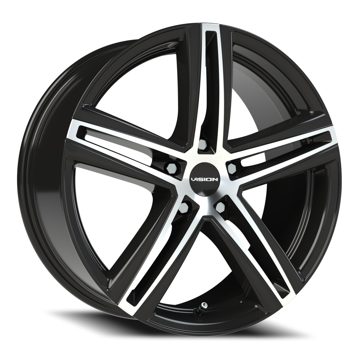 Vision Wheel 640 Gloss Black Machined Face 18x8 +40 5x108mm 73.1mm - Wheelwiz