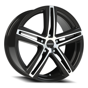 Vision Wheel 640 Gloss Black Machined Face 18x8 +40 5x108mm 73.1mm - Wheelwiz