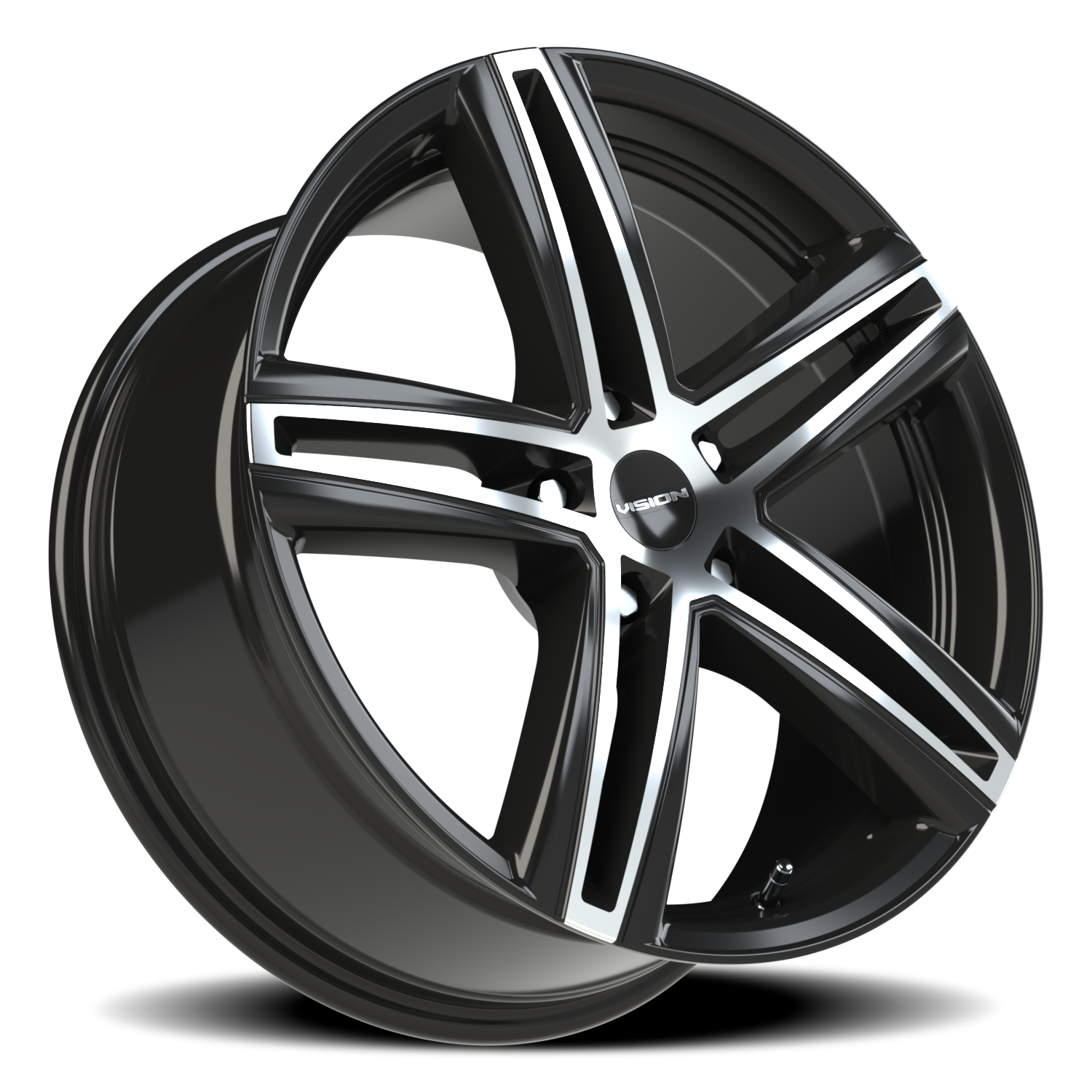 Vision Wheel 640 Gloss Black Machined Face 18x8 +40 5x112mm 73.1mm - Wheelwiz