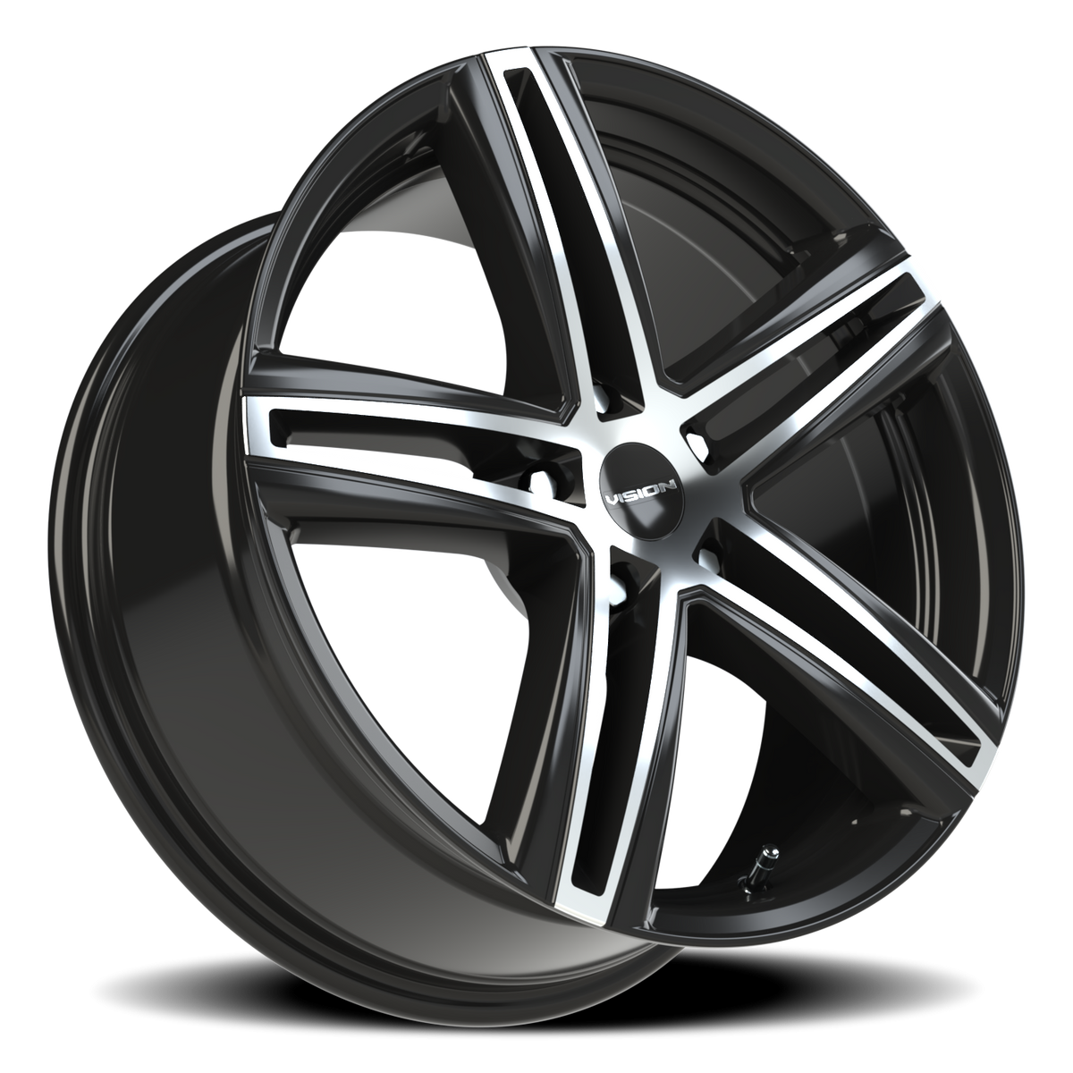 Vision Wheel 640 Gloss Black Machined Face 18x8 +40 5x114.3mm 73.1mm - Wheelwiz