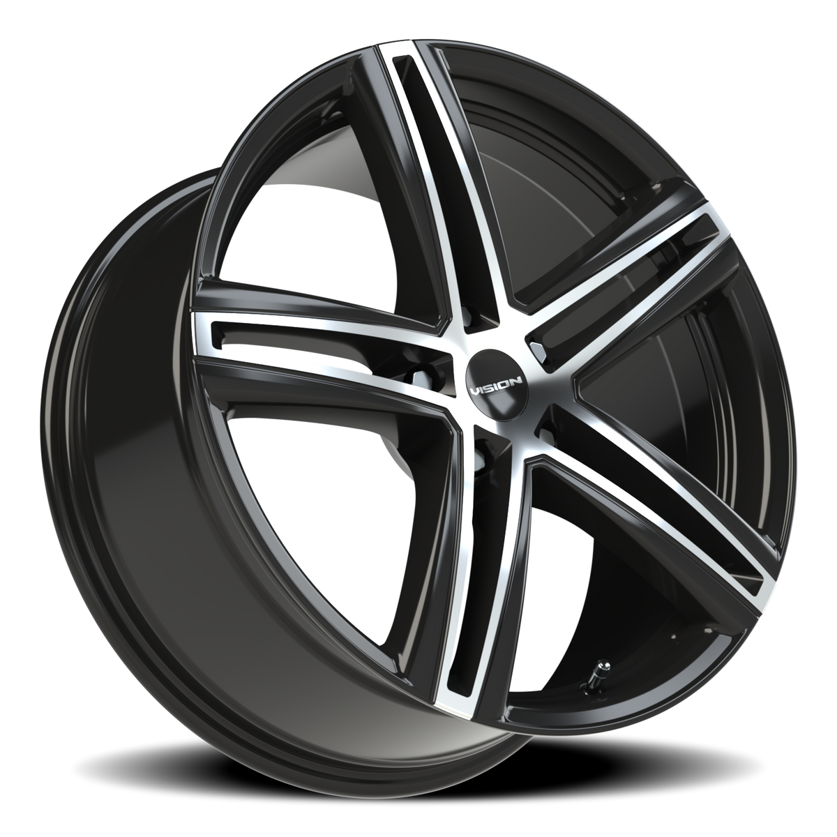 Vision Wheel 640 Gloss Black Machined Face 19x8.5 +40 5x114.3mm 73.1mm - Wheelwiz