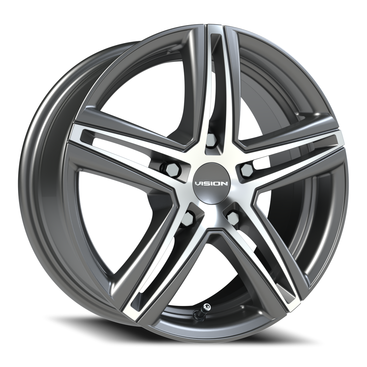 Vision Wheel 640 Gunmetal Machined Face 15x6.5 +38 5x100mm 73.1mm - Wheelwiz