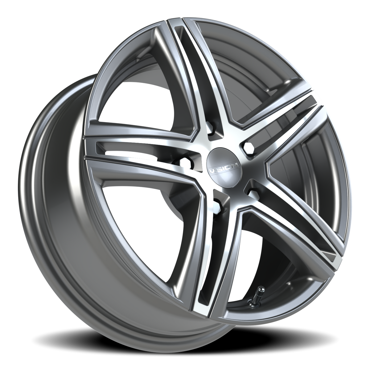 Vision Wheel 640 Gunmetal Machined Face 15x6.5 +38 5x100mm 73.1mm - Wheelwiz