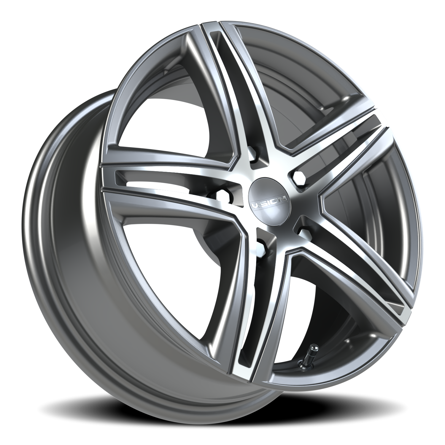 Vision Wheel 640 Gunmetal Machined Face 15x6.5 +38 5x100mm 73.1mm - Wheelwiz