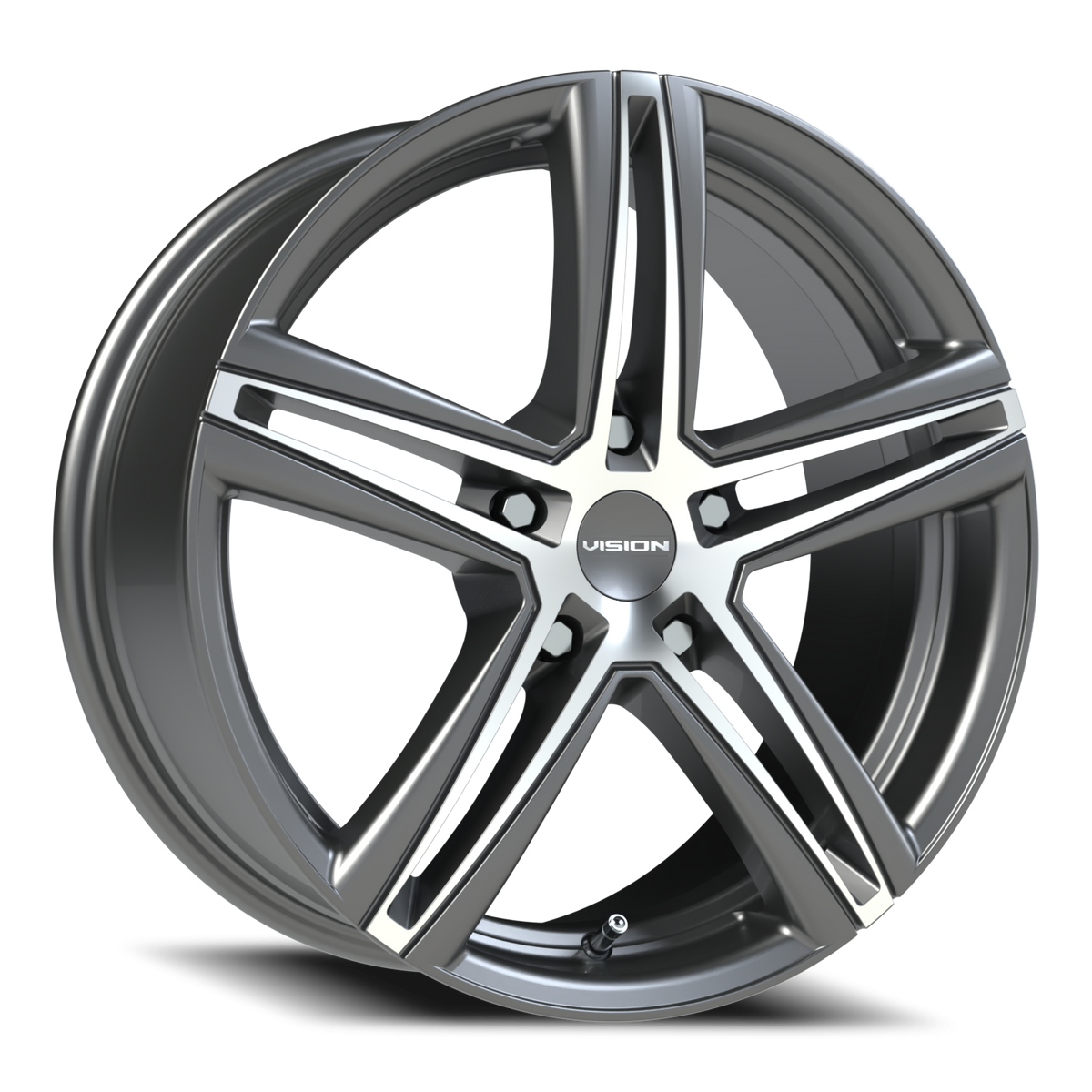 Vision Wheel 640 Gunmetal Machined Face 17x7.5 +40 5x108mm 73.1mm - Wheelwiz