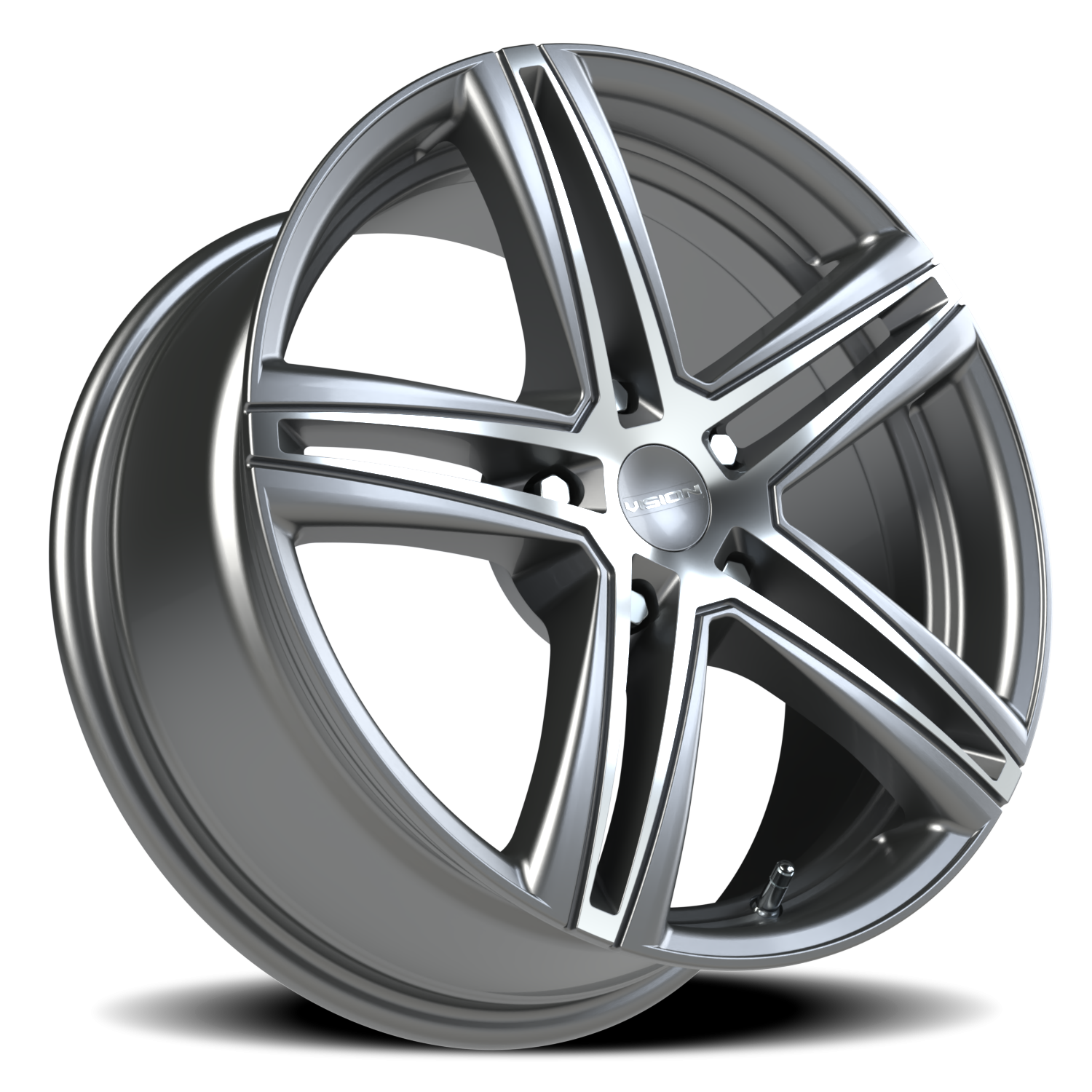 Vision Wheel 640 Gunmetal Machined Face 17x7.5 +40 5x108mm 73.1mm - Wheelwiz