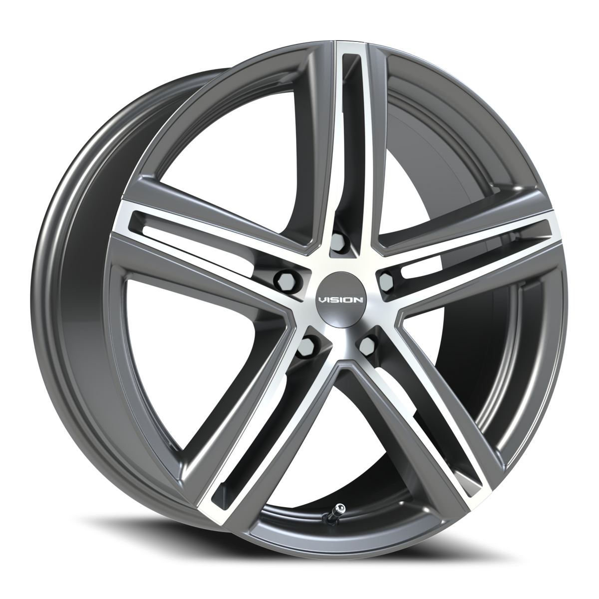 Vision Wheel 640 Gunmetal Machined Face 18x8 +40 5x112mm 73.1mm - Wheelwiz