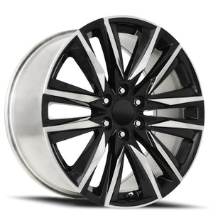 Factory Reproductions FR 90 Gloss Black Polished Accents 22x9 +28 6x139.7mm 78.1mm