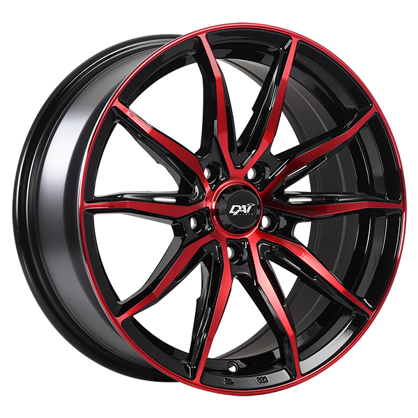 DAI FRANTIC Gloss Black - Machined Face - Red Face 16x7 +39 5x100mm 73.1mm - WheelWiz