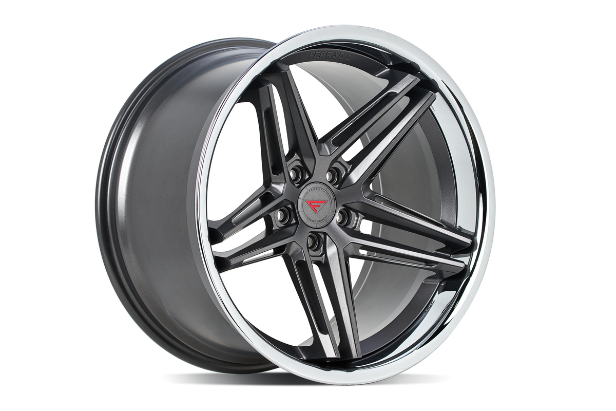 Ferrada Wheels CM1 Matte Graphite / Chrome Lip 22x10.5 +45 5x130mm 71.6mm