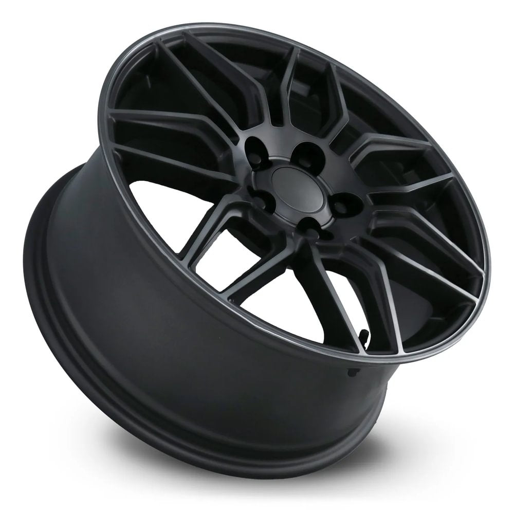 Factory Reproductions FR 401 Satin Titanium Grey Machine Face Wdark Clr 18x8.5 +54 5x120.65mm 70.3mm