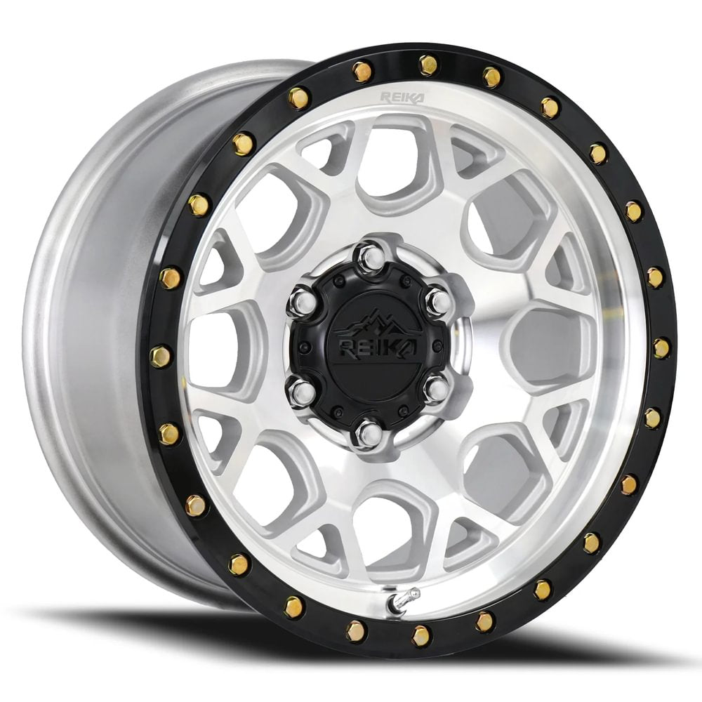 Reika R45 Machined / Gloss Black Ring 17x8.5 +18 6x139.7mm 106.1mm