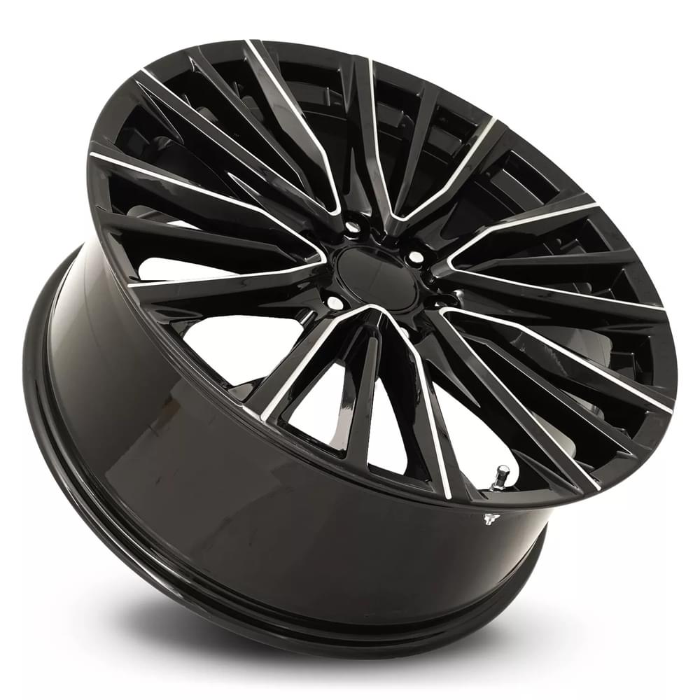 Factory Reproductions FR 205 Gloss Black Balled Milled 22x9 +28 6x139.7mm 78.1mm