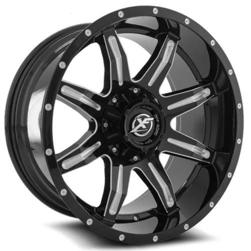 XF Off-Road XF-215 Gloss Black Milled 20x9 +12 5x139.7|5x150mm 0mm - WheelWiz