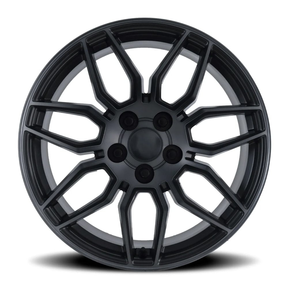 Factory Reproductions FR 401 Satin Titanium Grey Machine Face Wdark Clr 18x8.5 +54 5x120.65mm 70.3mm