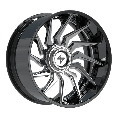 Sentali BFX4 Gloss Black Lip / Chrome Centre 24x12 -44 6x135|6x139.7mm 106.1mm