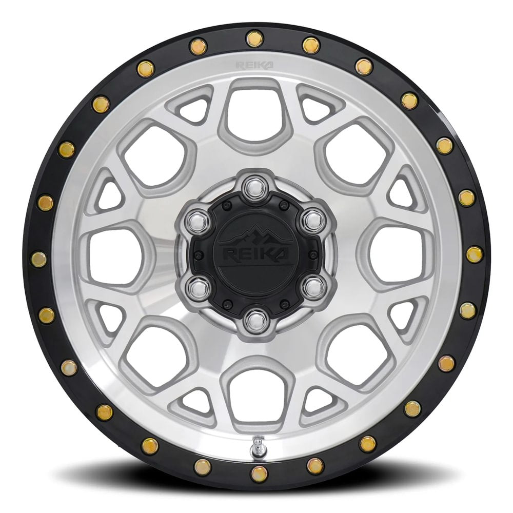 Reika R45 Machined / Gloss Black Ring 17x9 -12 5x127mm 71.5mm