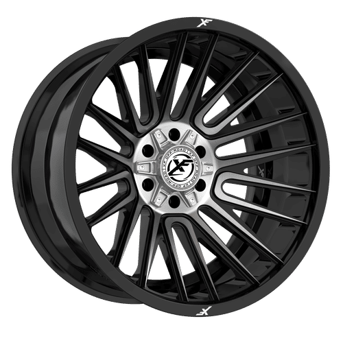 XF Off-Road XF-234 Black Brushed Dark Tint 22x12 -44 8x165.1|8x170mm 125.2mm - Wheelwiz