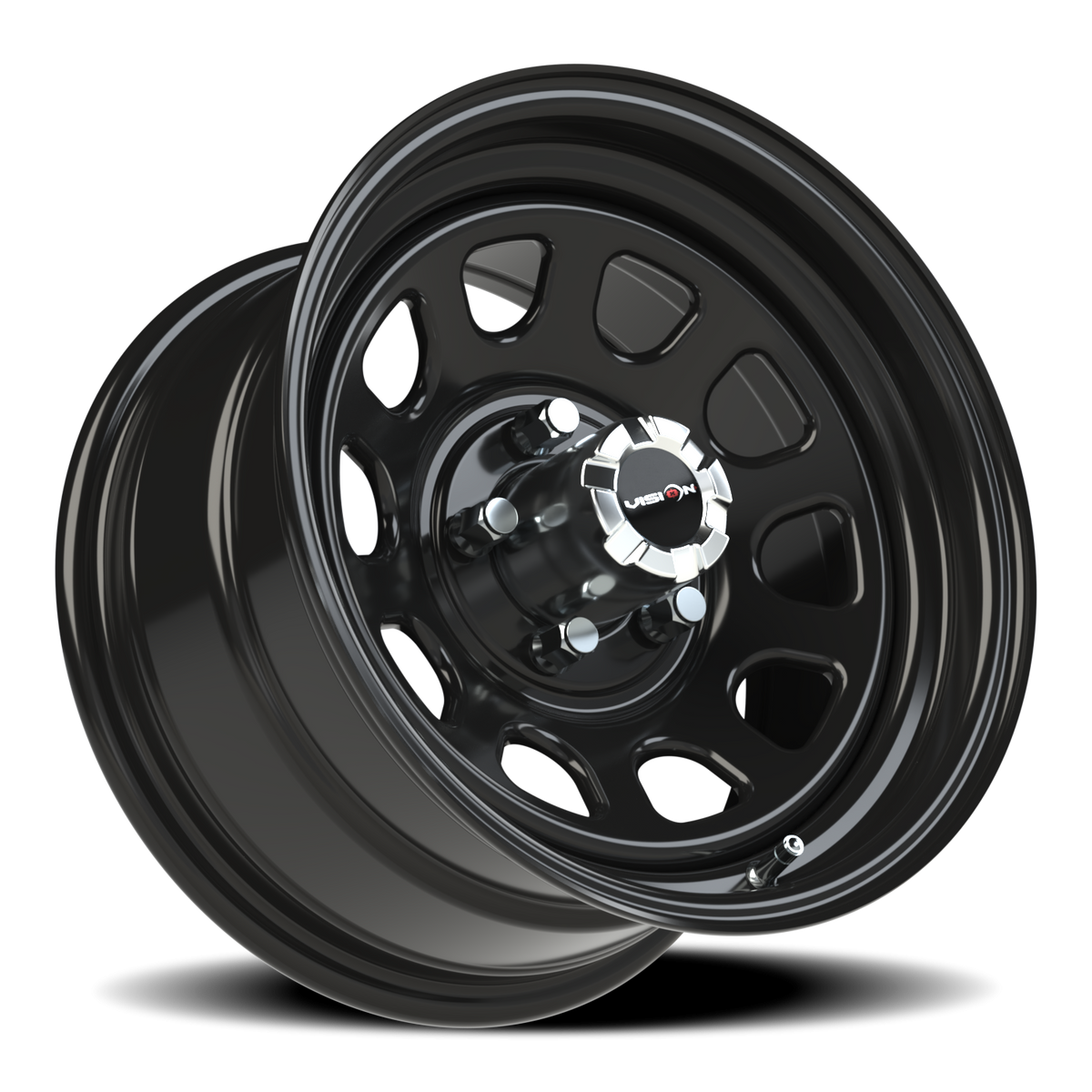 Vision Wheel 84H Gloss Black 15x8 +6 5x114.3mm 83mm - Wheelwiz