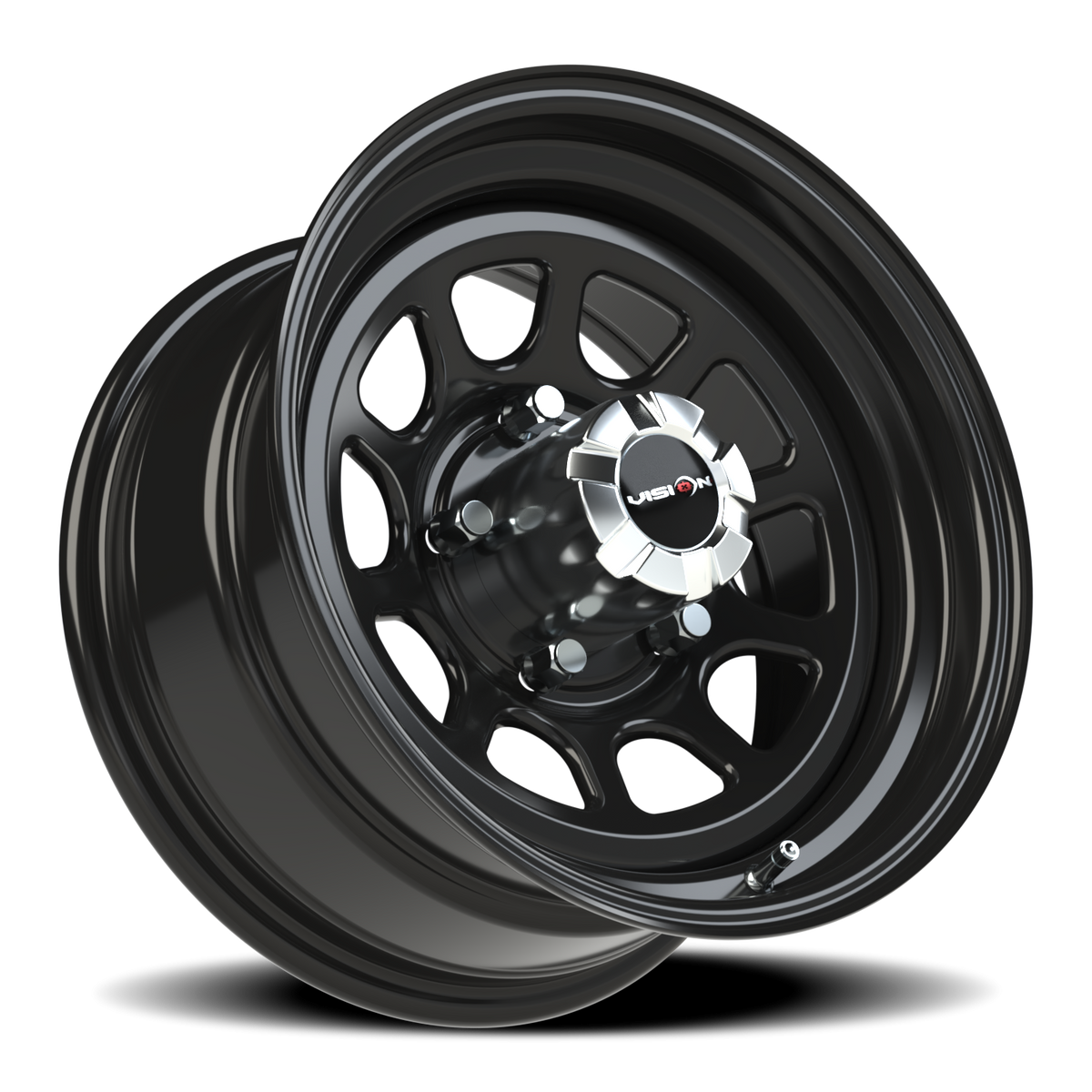 Vision Wheel 84H Gloss Black 16x8 -12 5x139.7mm 108mm - Wheelwiz