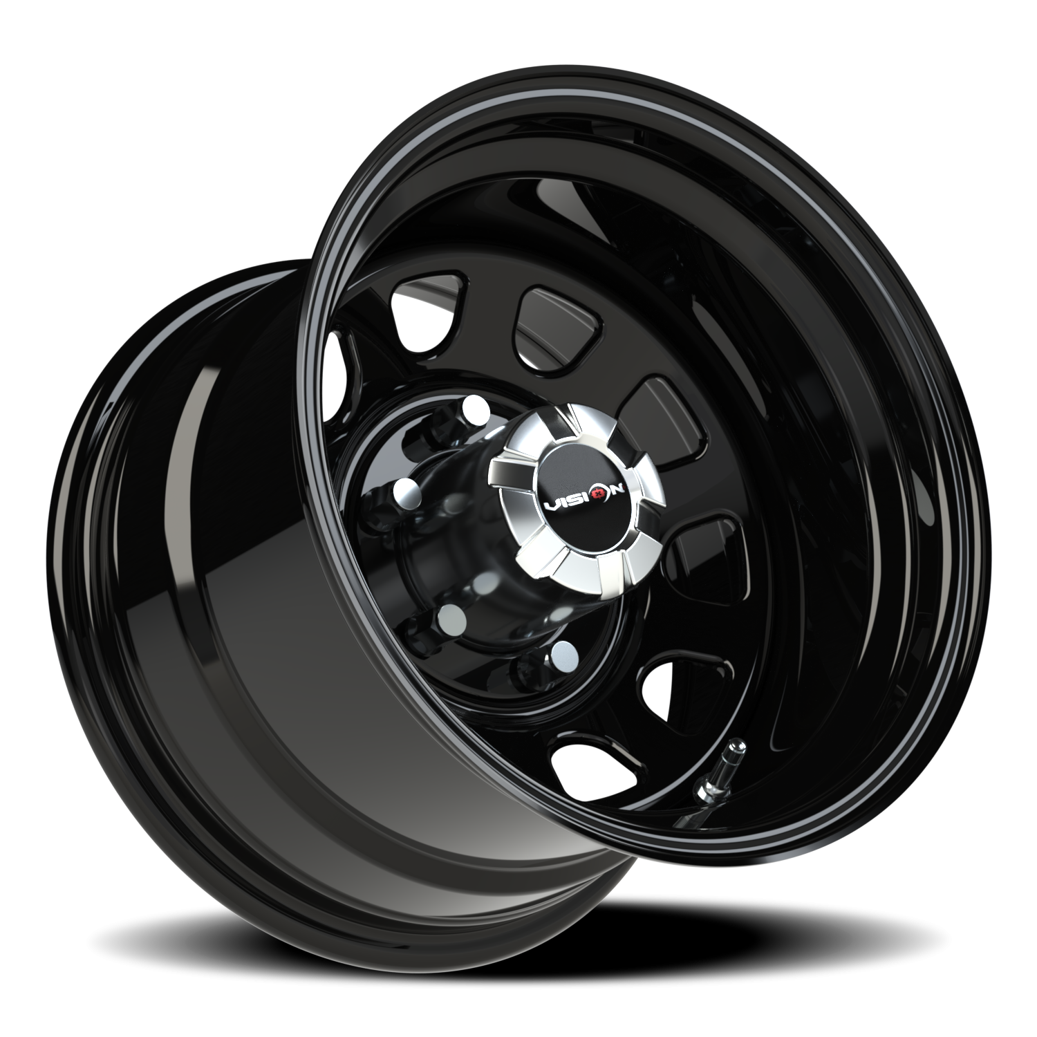 Vision Wheel 84H Gloss Black 15x10 -39 6x139.7mm 108mm - Wheelwiz