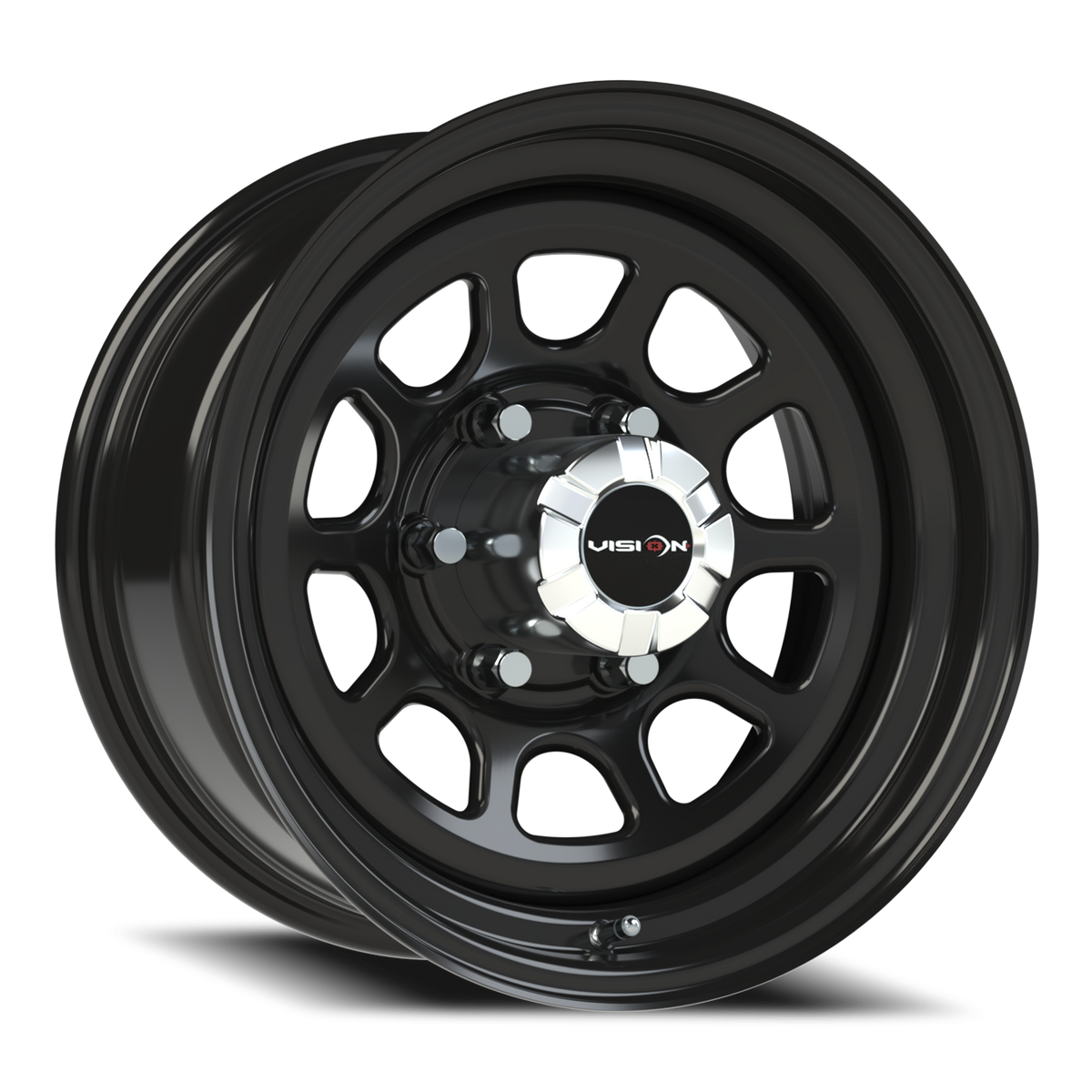 Vision Wheel 84H Gloss Black 16x8 -12 6x139.7mm 108mm - Wheelwiz