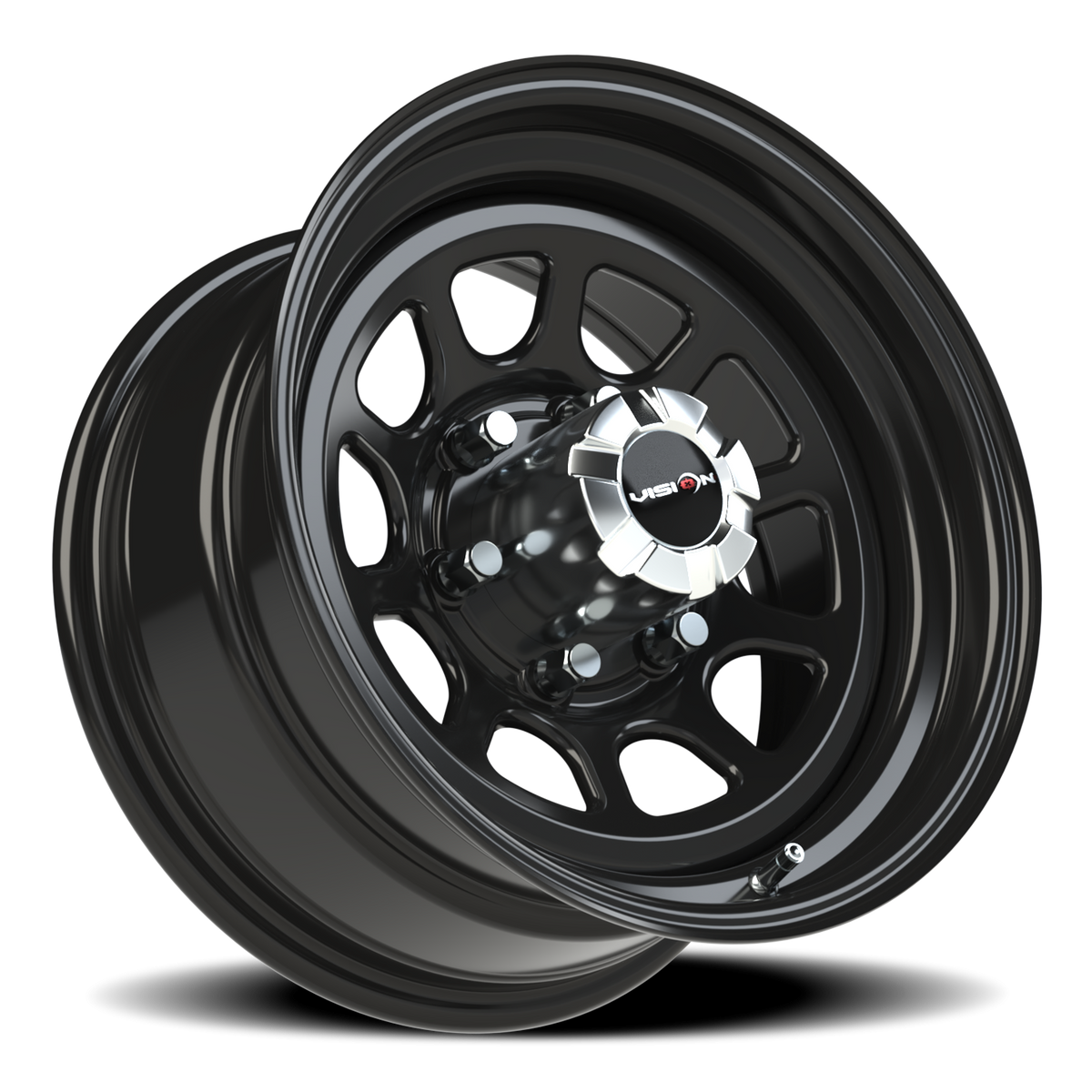 Vision Wheel 84H Gloss Black 16x8 -12 6x139.7mm 108mm - Wheelwiz