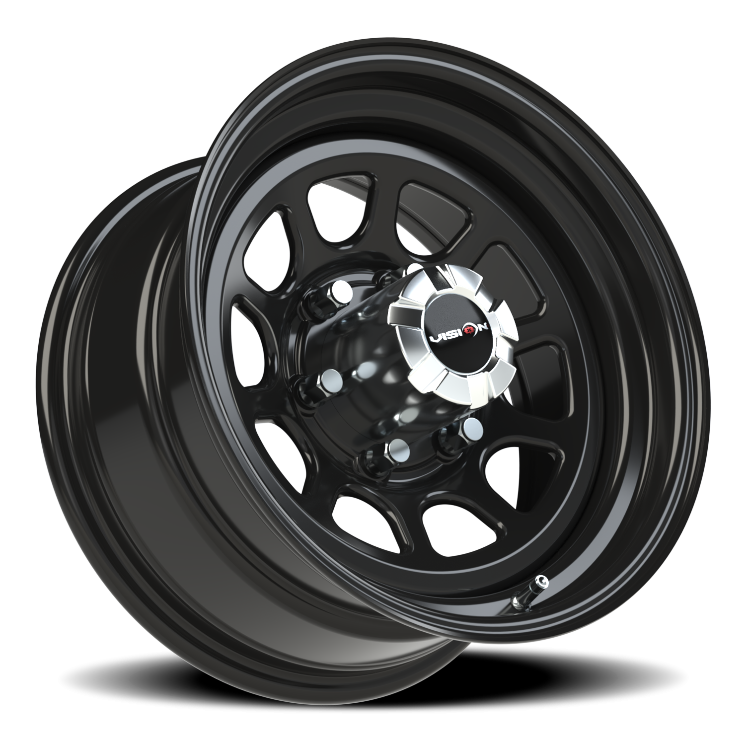 Vision Wheel 84H Gloss Black 16x8 -12 6x139.7mm 108mm - Wheelwiz