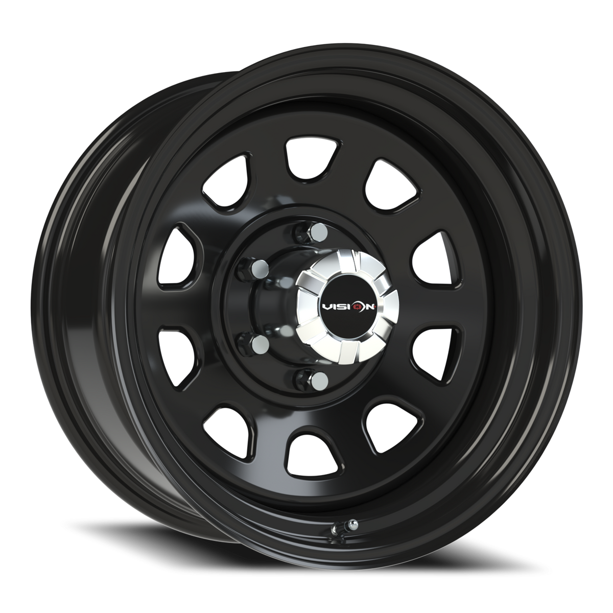 Vision Wheel 84H Gloss Black 17x8 -12 6x139.7mm 108mm - Wheelwiz
