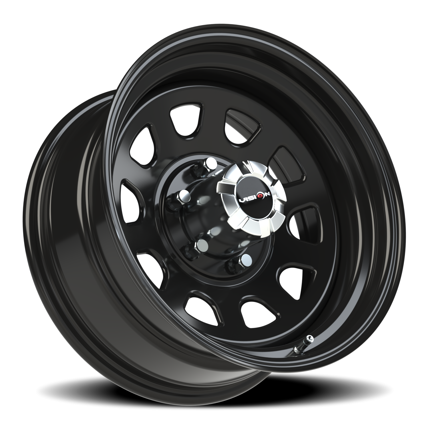 Vision Wheel 84H Gloss Black 17x8 -12 6x139.7mm 108mm - Wheelwiz