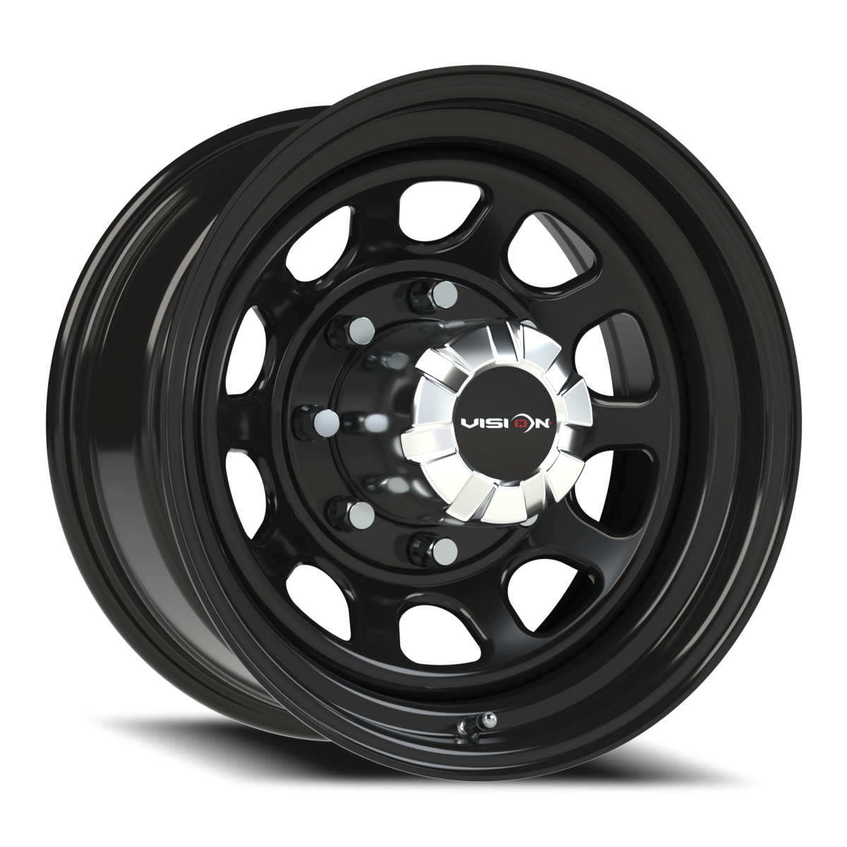 Vision Wheel 84H Gloss Black 16x8 -6 8x165.1mm 130.8mm - Wheelwiz