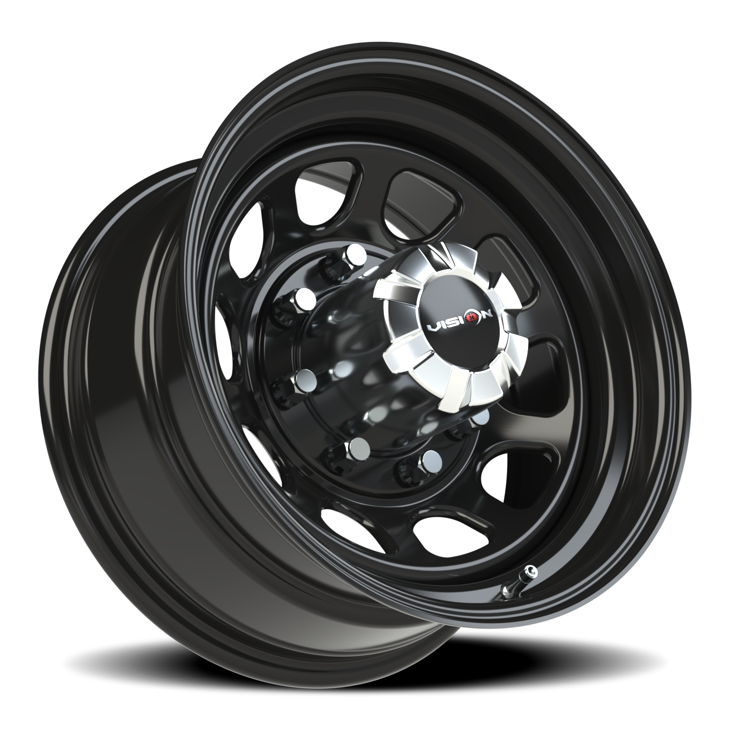 Vision Wheel 84H Gloss Black 16x8 -6 8x165.1mm 130.8mm - Wheelwiz