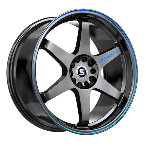 Spec-1 SPT-33GBBL Gloss Black / Blue Line 17x8 +38 5x114.3|5x120mm 73.1mm