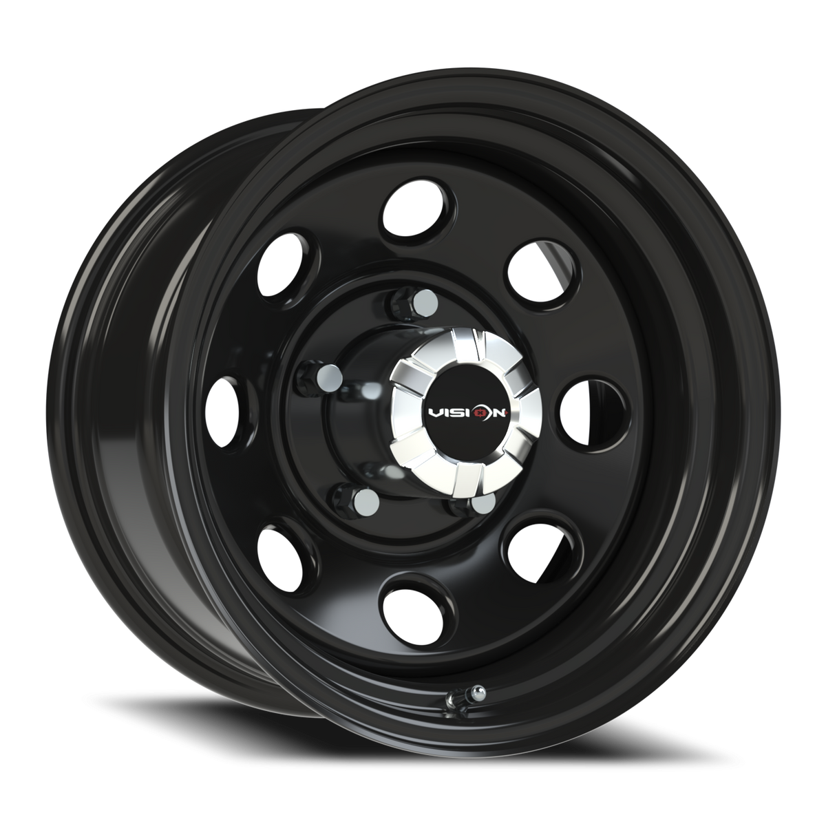 Vision Wheel 85H Gloss Black 15x8 -19 5x139.7mm 108mm - Wheelwiz