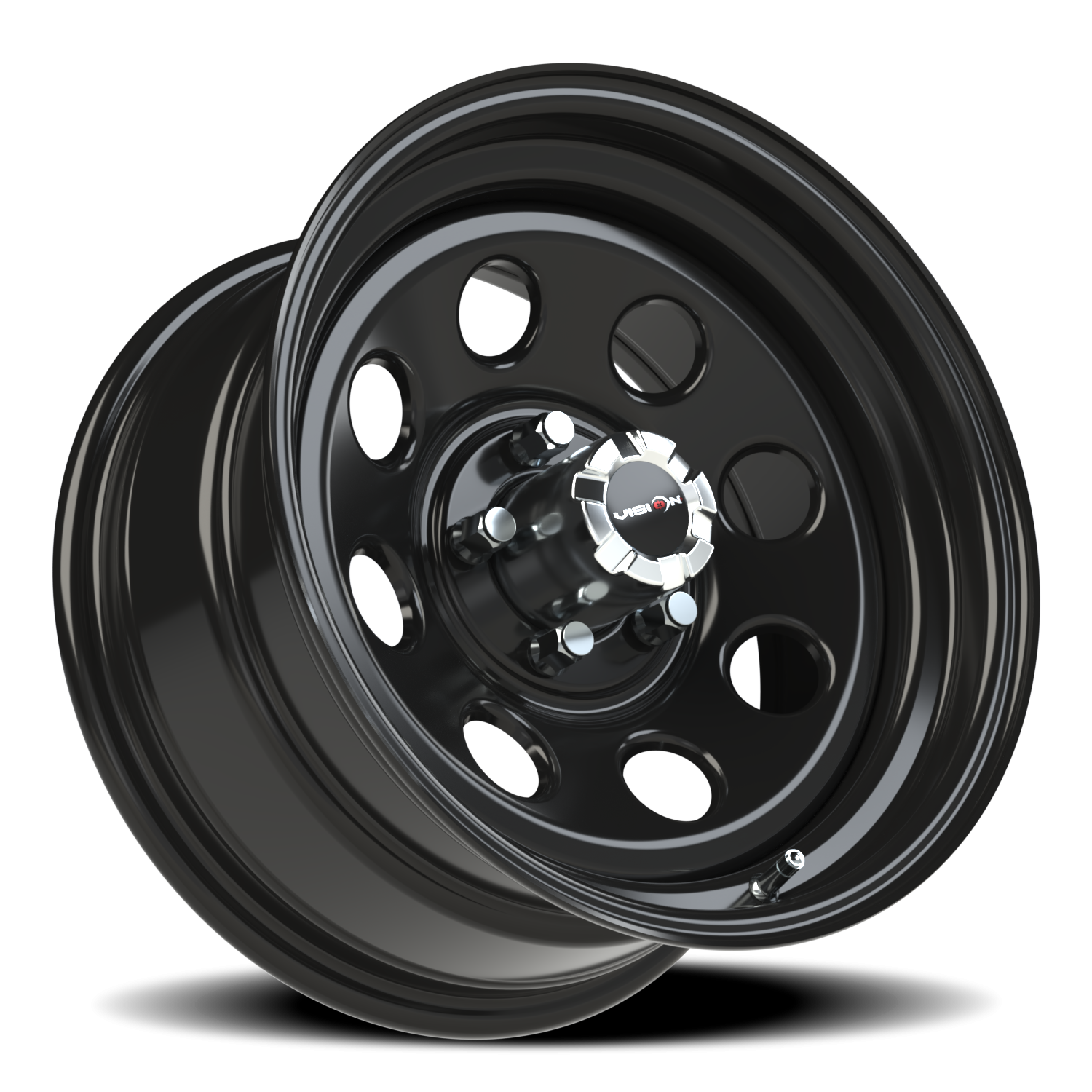 Vision Wheel 85H Gloss Black 16x8 -12 5x127mm 83mm - Wheelwiz