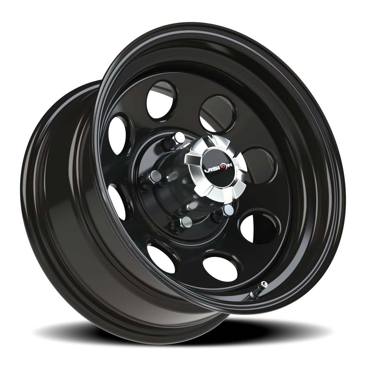 Vision Wheel 85H Gloss Black 16x8 -12 5x139.7mm 108mm - Wheelwiz