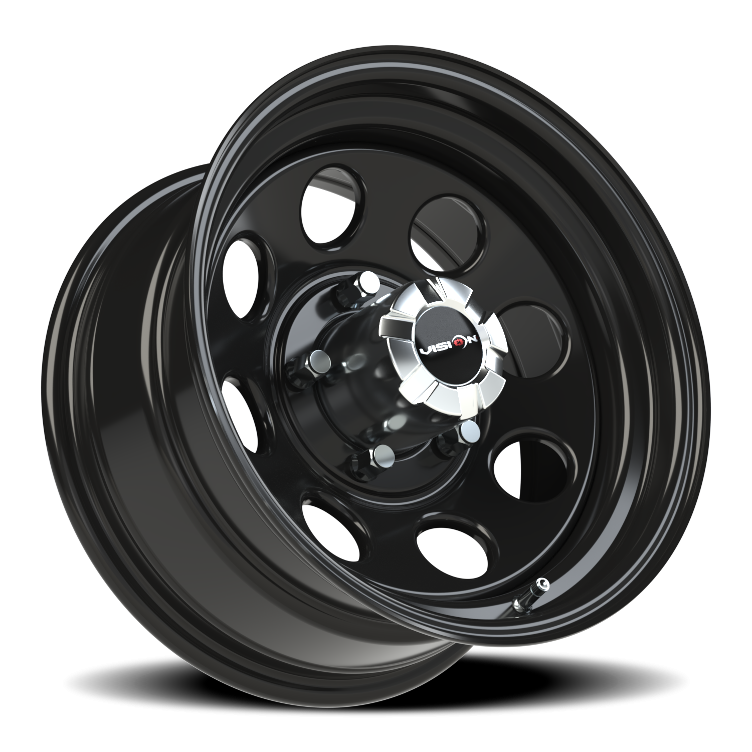 Vision Wheel 85H Gloss Black 16x8 -12 5x139.7mm 108mm - Wheelwiz