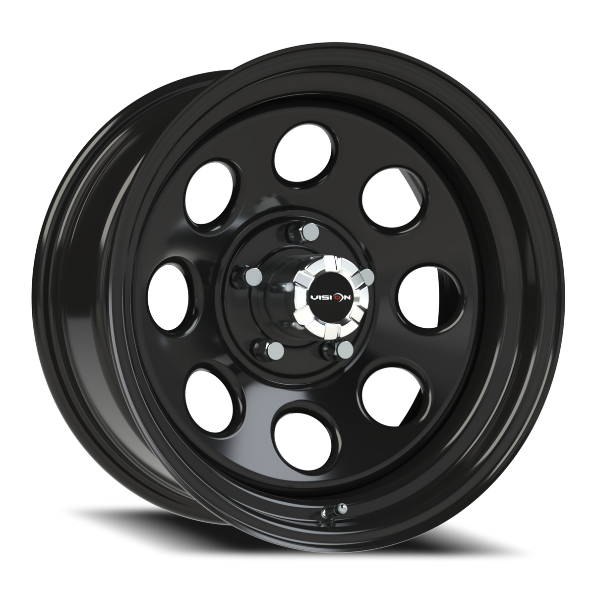 Vision Wheel 85H Gloss Black 17x8 -12 5x127mm 83mm - Wheelwiz