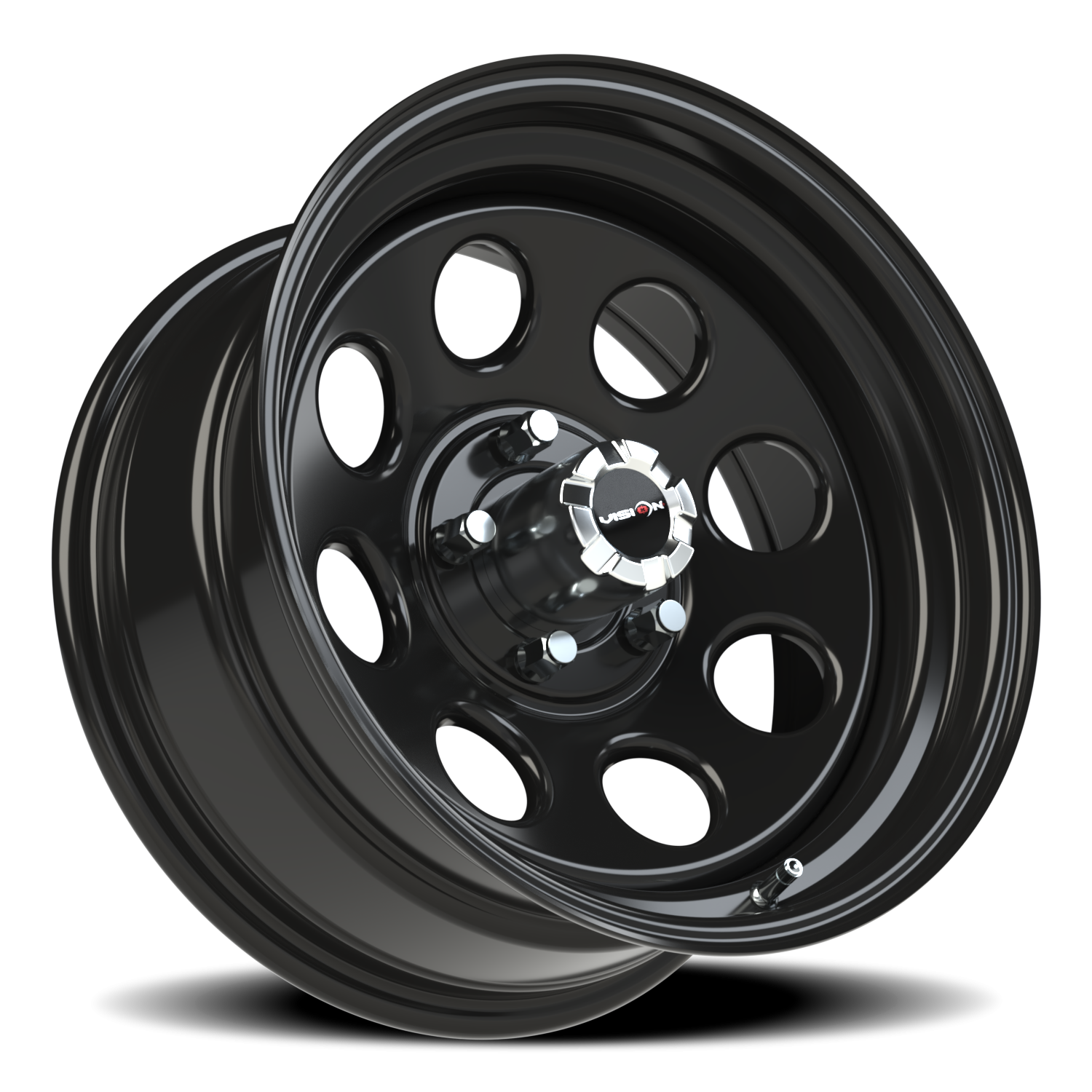 Vision Wheel 85H Gloss Black 17x8 -12 5x127mm 83mm - Wheelwiz