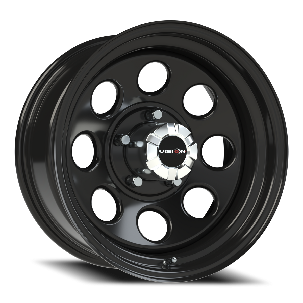 Vision Wheel 85H Gloss Black 17x8 -12 5x139.7mm 108mm - Wheelwiz
