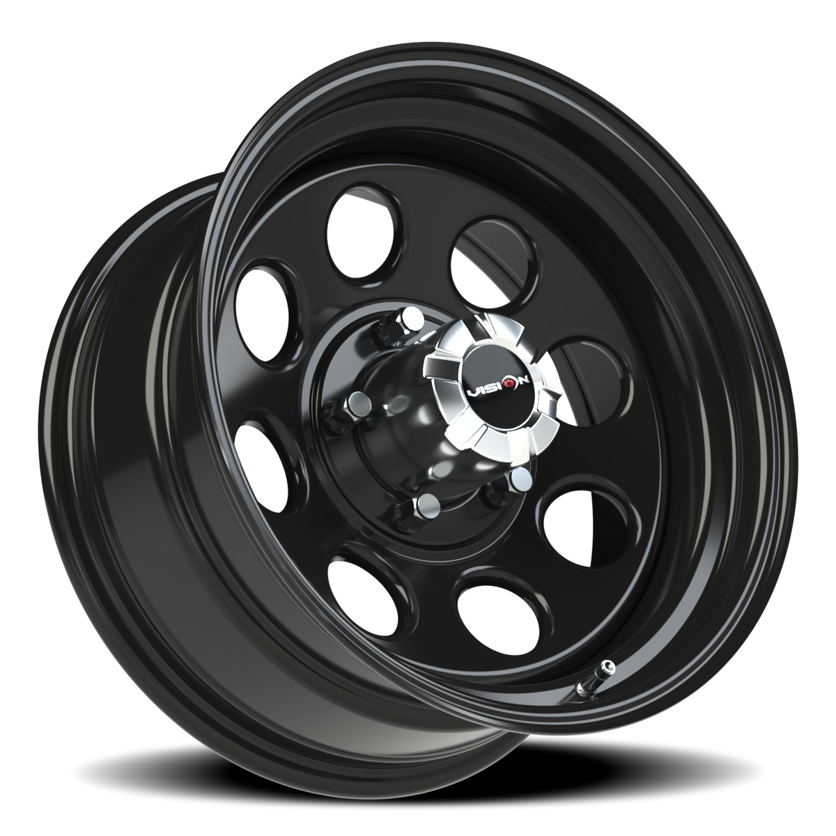 Vision Wheel 85H Gloss Black 17x8 -12 5x139.7mm 108mm - Wheelwiz