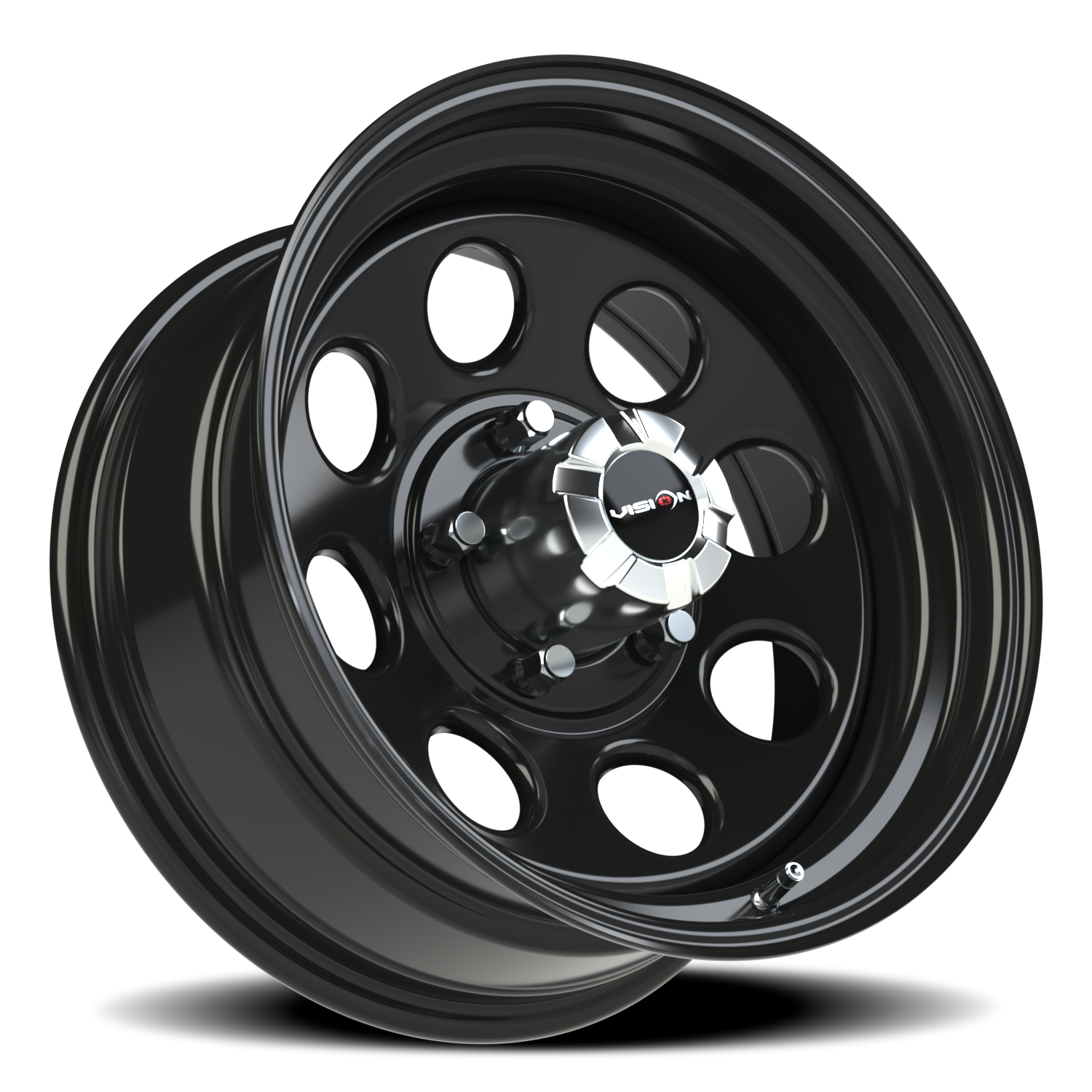 Vision Wheel 85H Gloss Black 17x8 -12 5x139.7mm 108mm - Wheelwiz