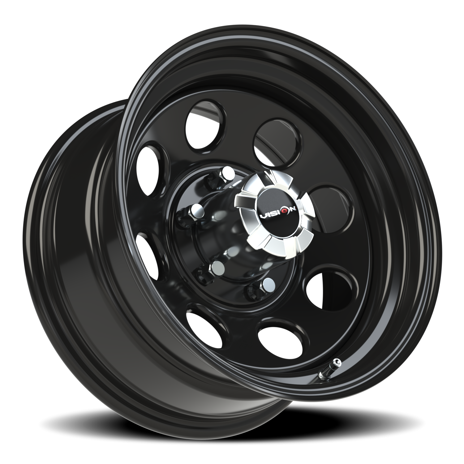 Vision Wheel 85H Gloss Black 16x8 -12 6x139.7mm 108mm - Wheelwiz